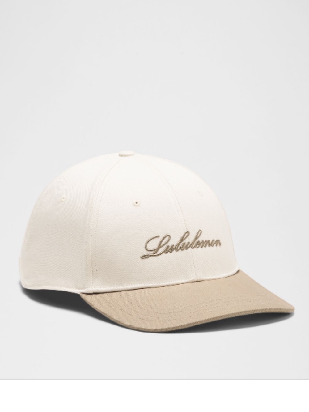 lululemon athletica Cream and Tan Script Logo Baseball Cap